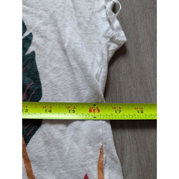 Cynthia Rowley Womens Tropical Print Linen T-Shirt Short Sleeve Size S - Picture 6 of 6